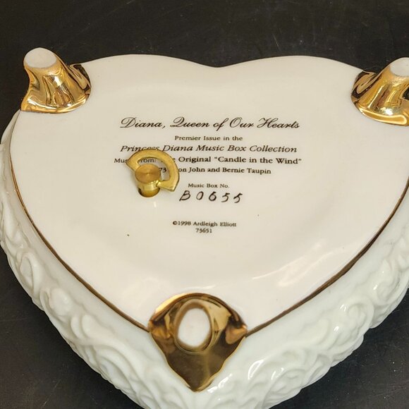 Princess Diana Queen Of Our Hearts Candle In The Wind Music Box 1998 #B0655 - Picture 3 of 6